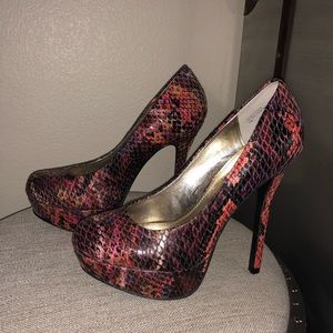 *new* red snakeskin heels